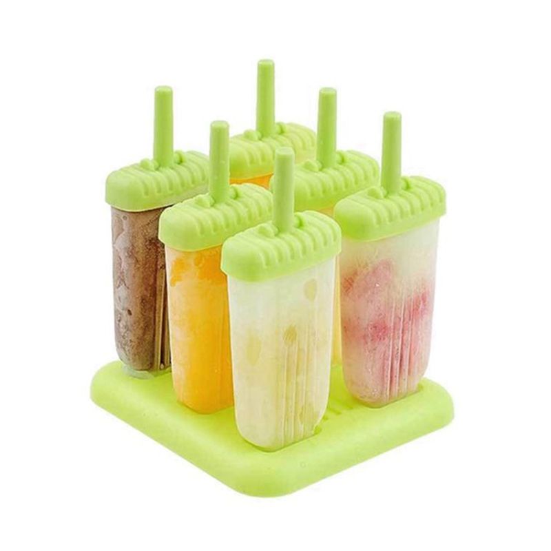 Reusable Plastic Popsicle Mold For Homemade Iced Snacks Kitchen Supplies Green