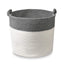 Large Woven Cotton Rope Blanket Storage Basket Style A Gray & White