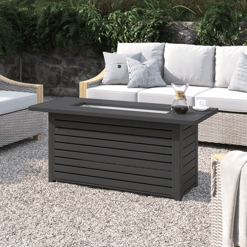 24" H x 54" W Steel Outdoor Fire Pit Table with Lid as Pic