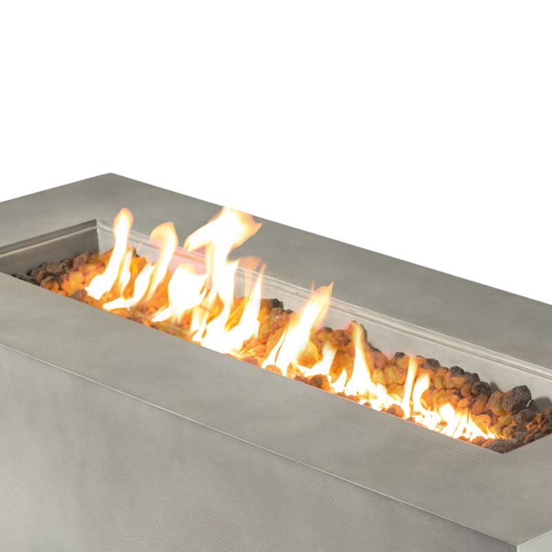 Rashid Rectangular Concrete Propane Fire Pit Table – Smokeless Outdoor Heater