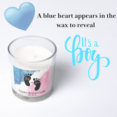 Gender Reveal Candle It's a BOY (Blue Heart)