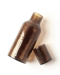 Handblown Hammered Glass Carafe Smoke