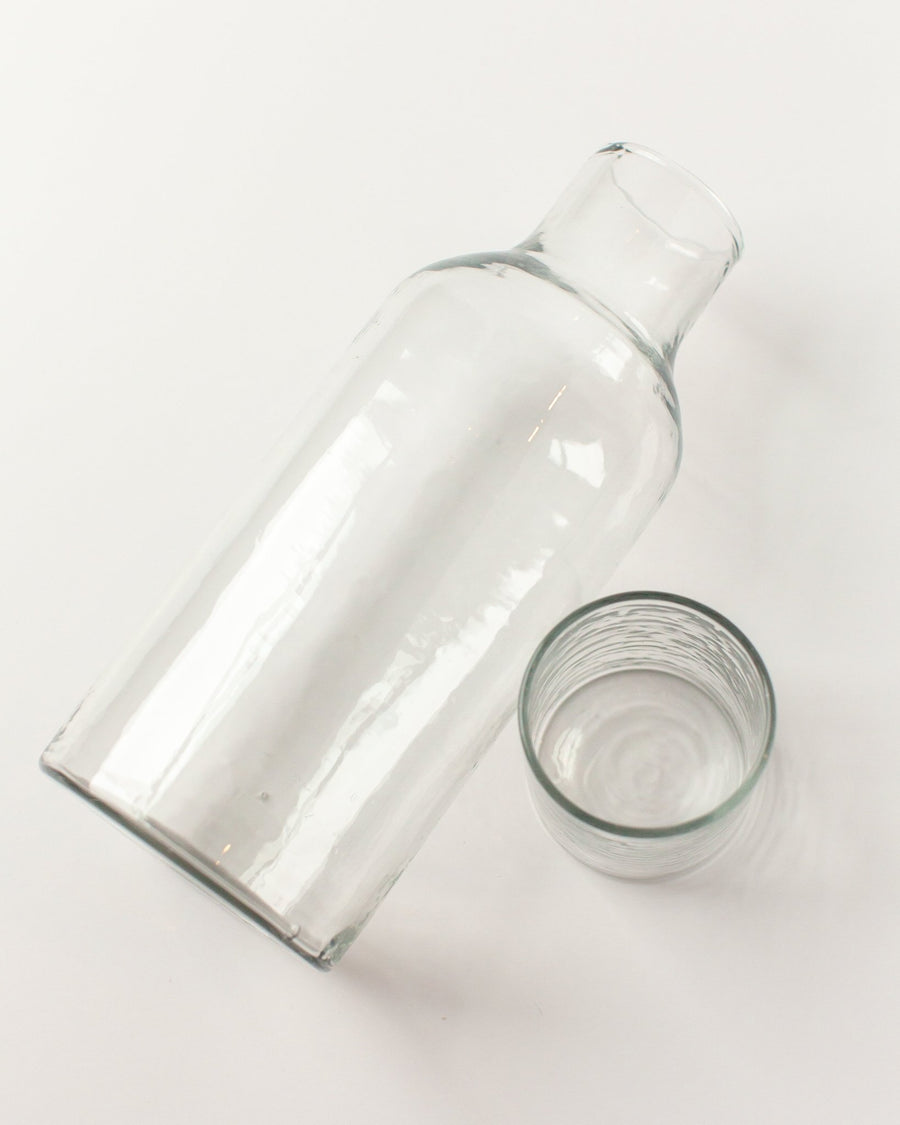 Handblown Hammered Glass Carafe Clear