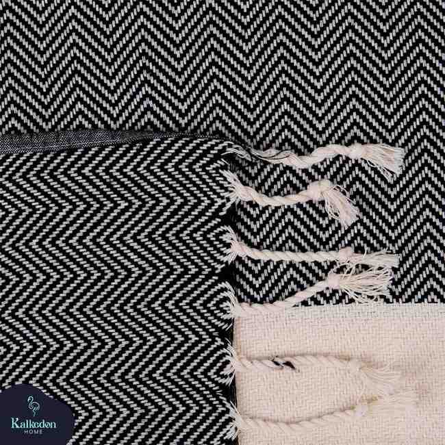 Herringbone Turkish Towel Black