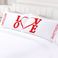 Personalized Love Couples Sleeping Pillowcase Set