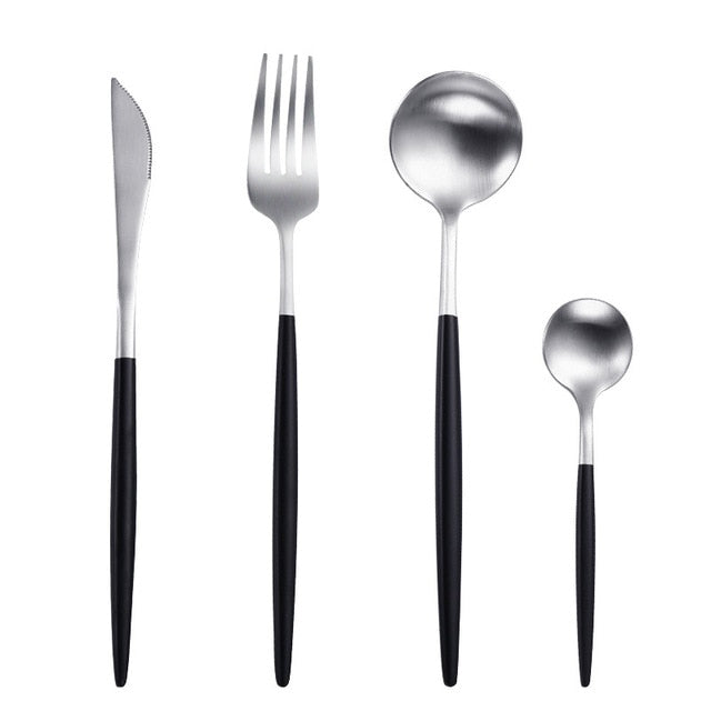 Marigot Flatware Set black silver