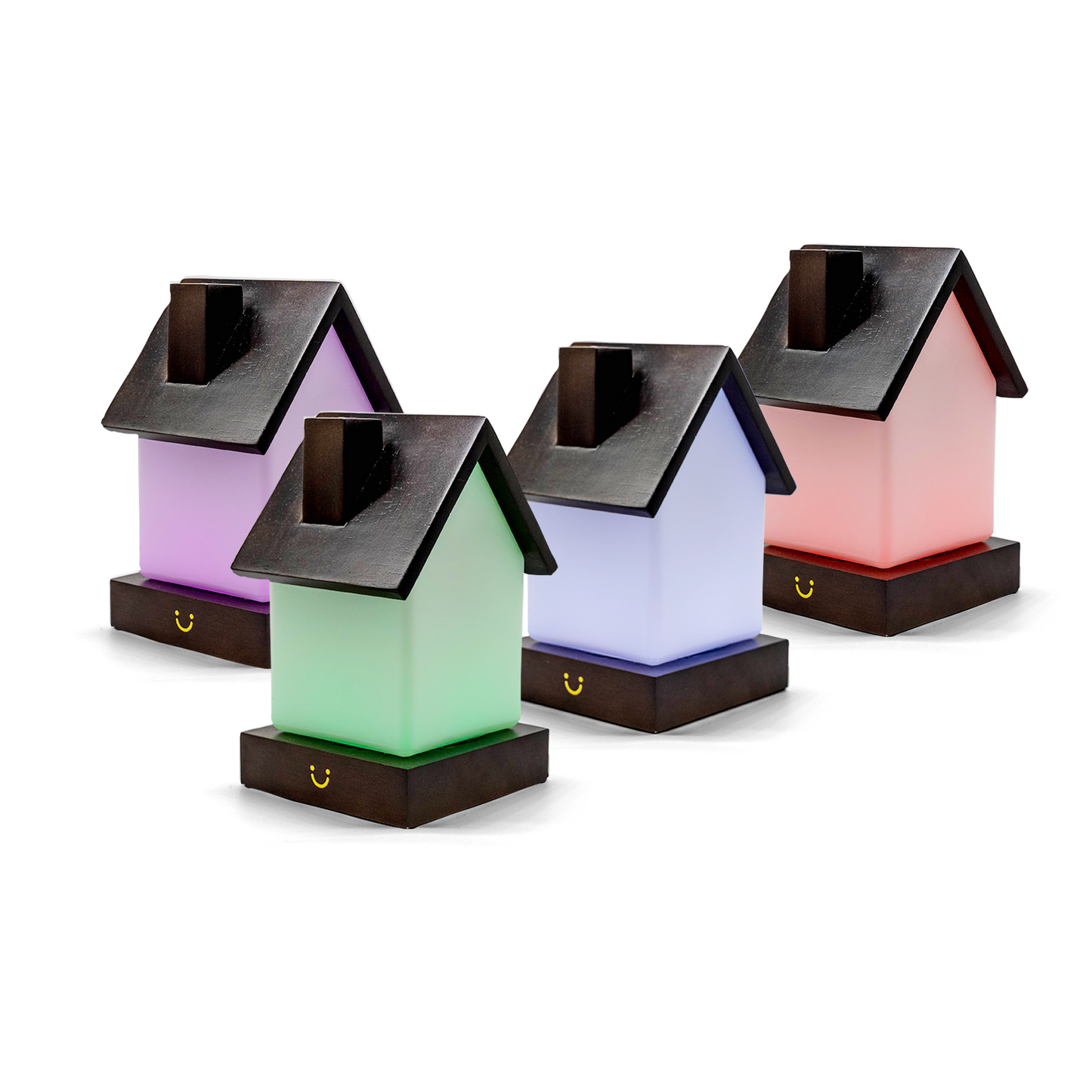 Modern Home Lamp Walnut Set of Four