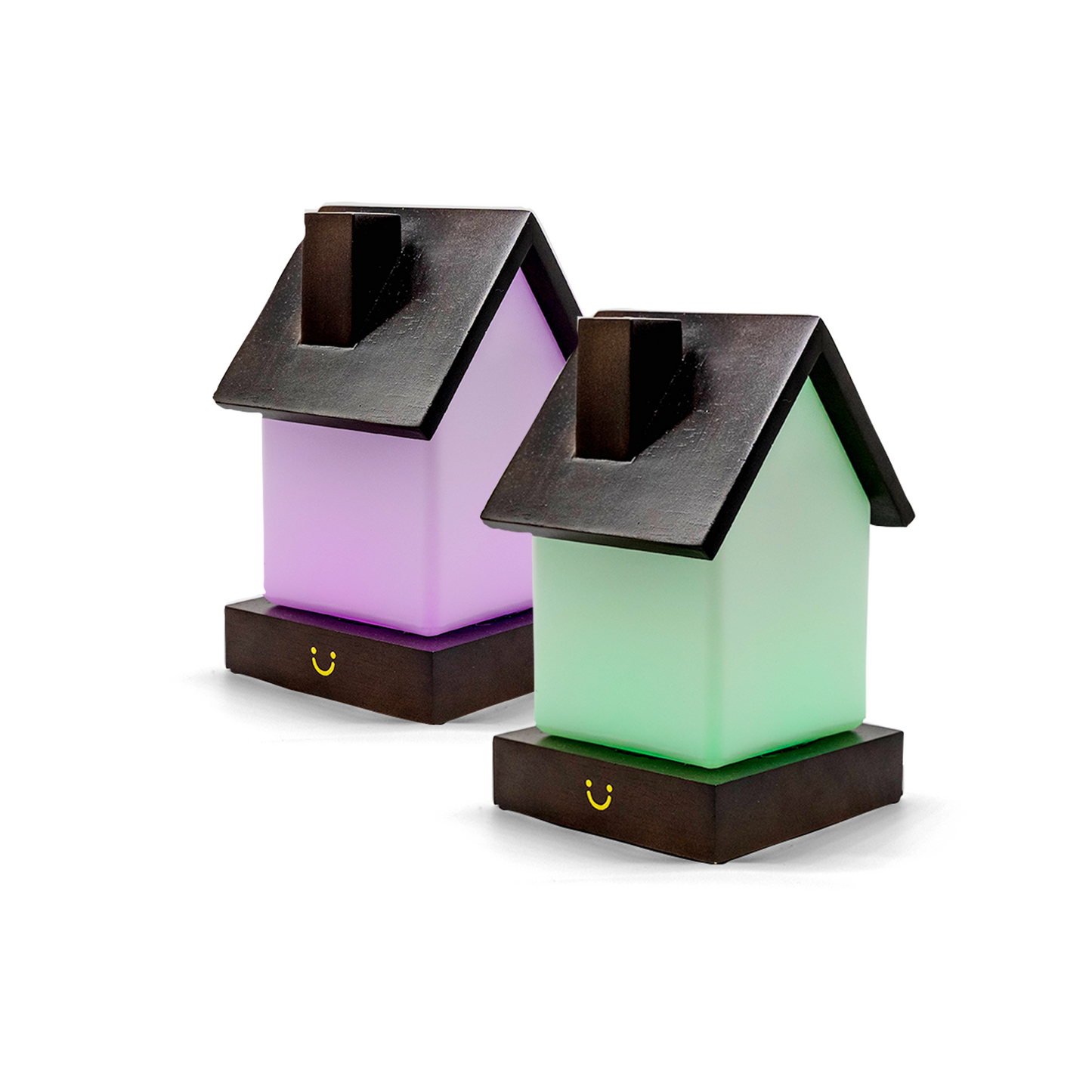 Modern Home Lamp Walnut Set of Two