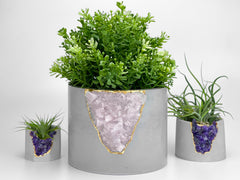 6 inch Rose Quartz Planter