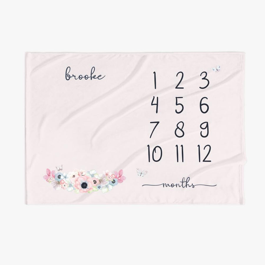 30 x 40 Personalized Name Baby Months Blanket