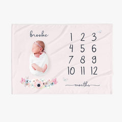 30 x 40 Personalized Name Baby Months Blanket