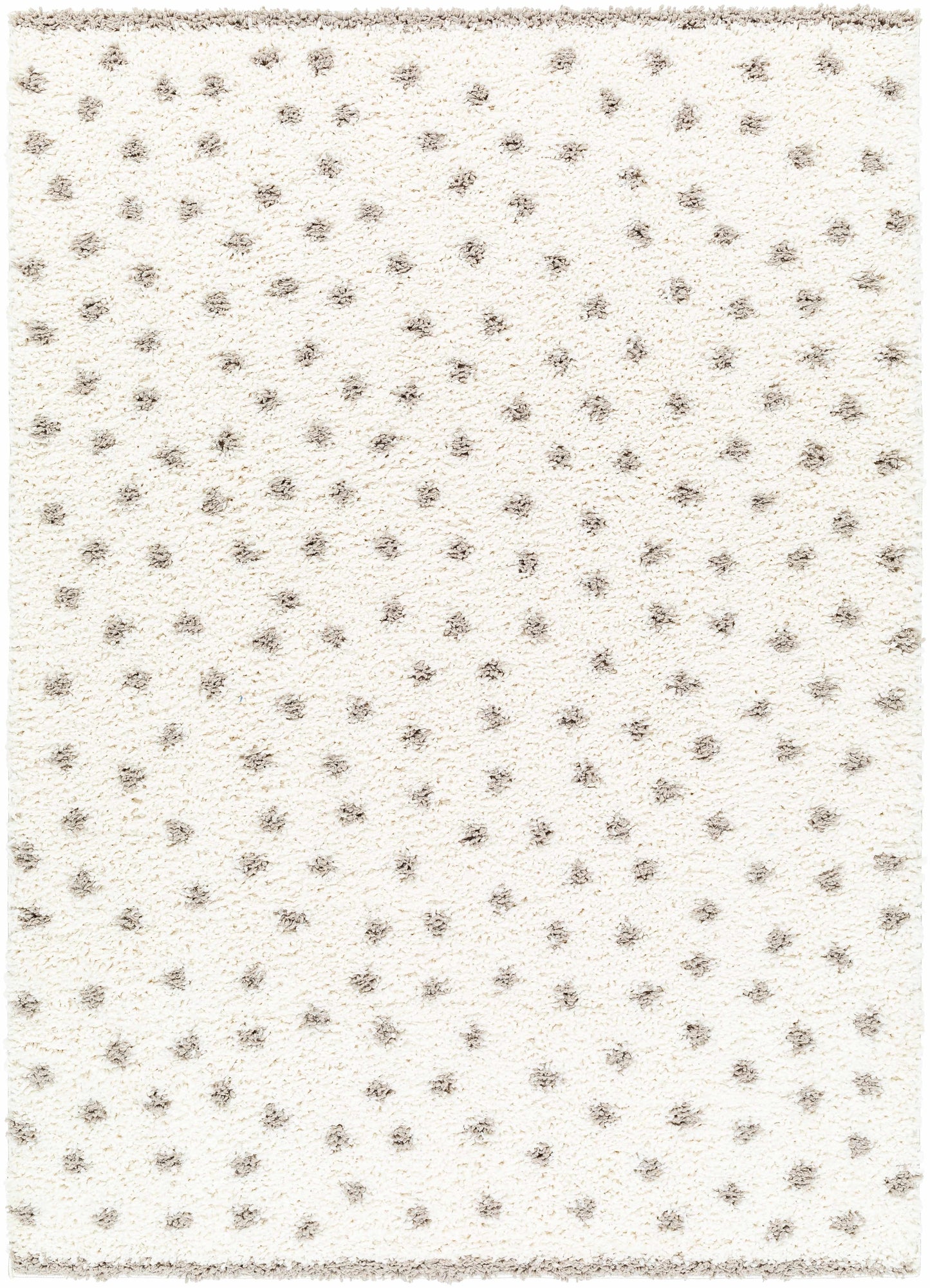 Chaia Dotted Cream & Gray Plush Rug 5'3" x 7' Rectangle