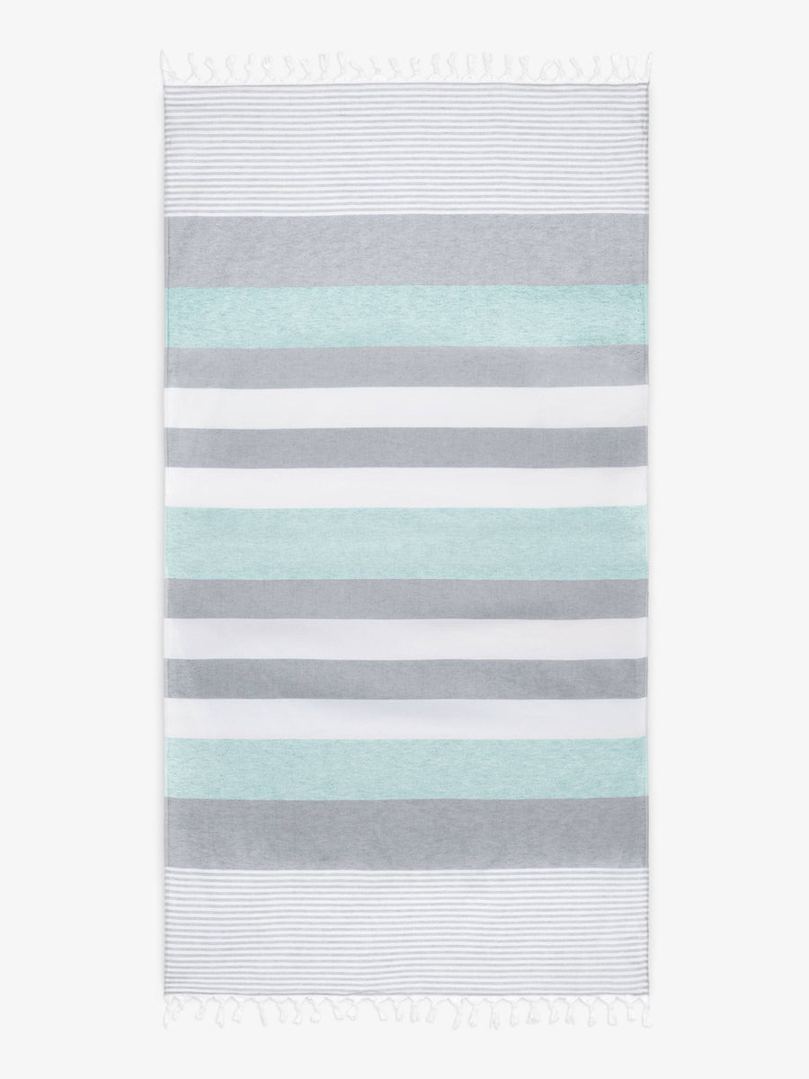 Teal & Gray Cape Cod Turkish Towel