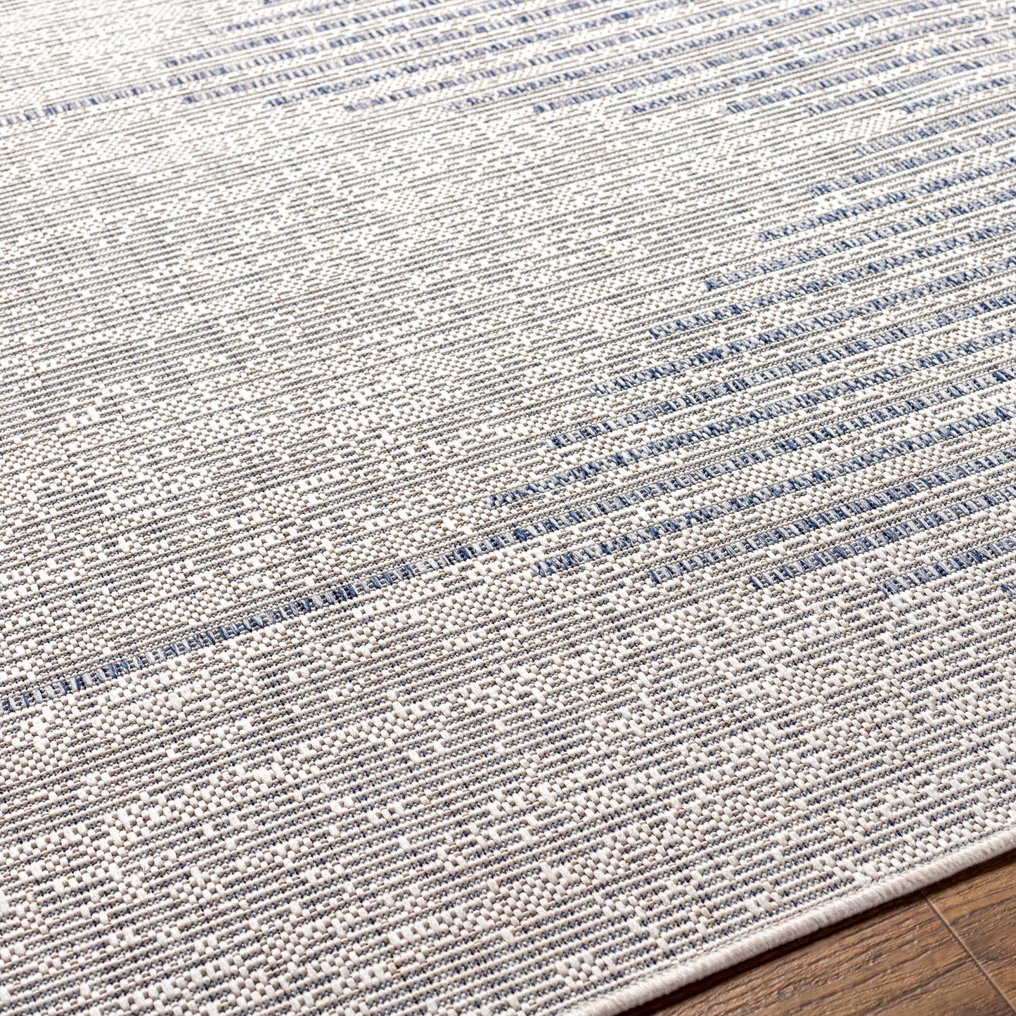 Stephan Gray & Blue Outdoor Rug 8'10" x 12' Rectangle