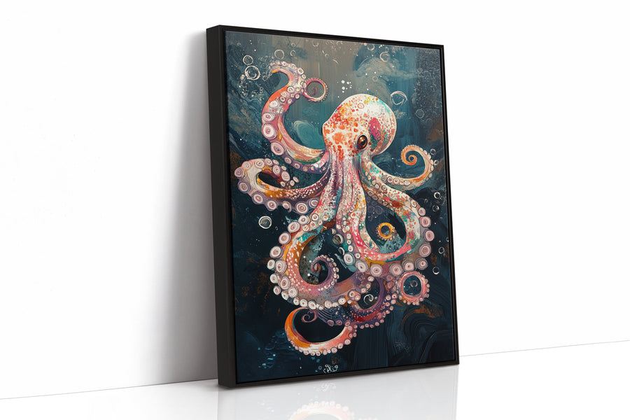 Oceanic Whirl of Dreams Black Framed Canvas