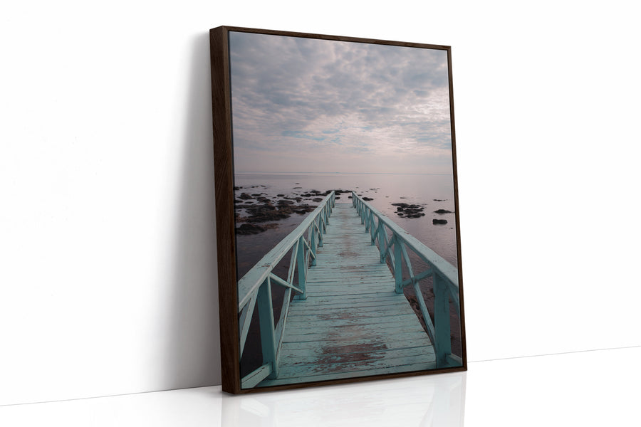 Pathway to Quiet Horizons Brown Framed Canvas