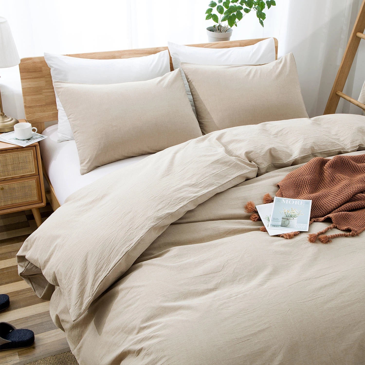 100% Washed Cotton Duvet Cover Set Secondary image