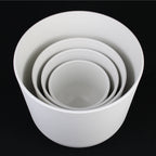 4-Piece White Plastic Round Planter Pot Set – Minimalist Modern Design