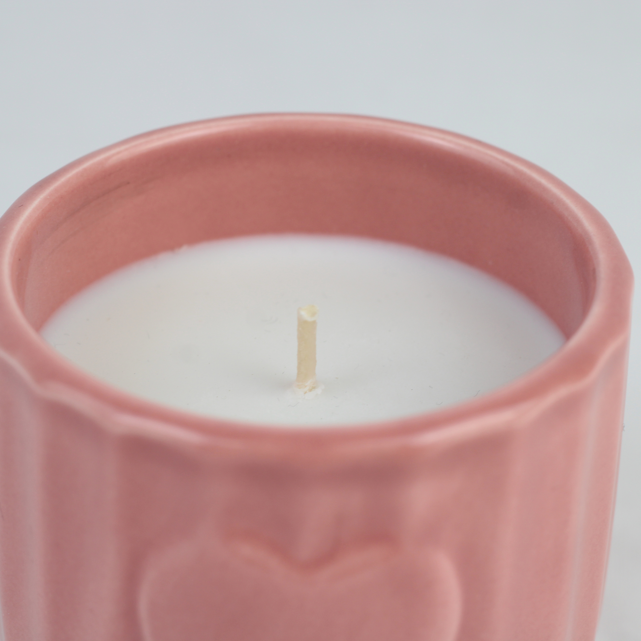 Heart Embossed Ceramic Candle Holder Set – 2-Piece Romantic Candles