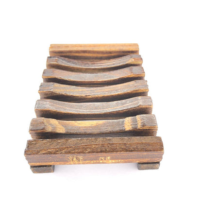 Organic Solid Dish Soap / Solid Dish Bar / Organic Dish Soap Dish Soap Bar + Stained Wood Bamboo Soap Dish