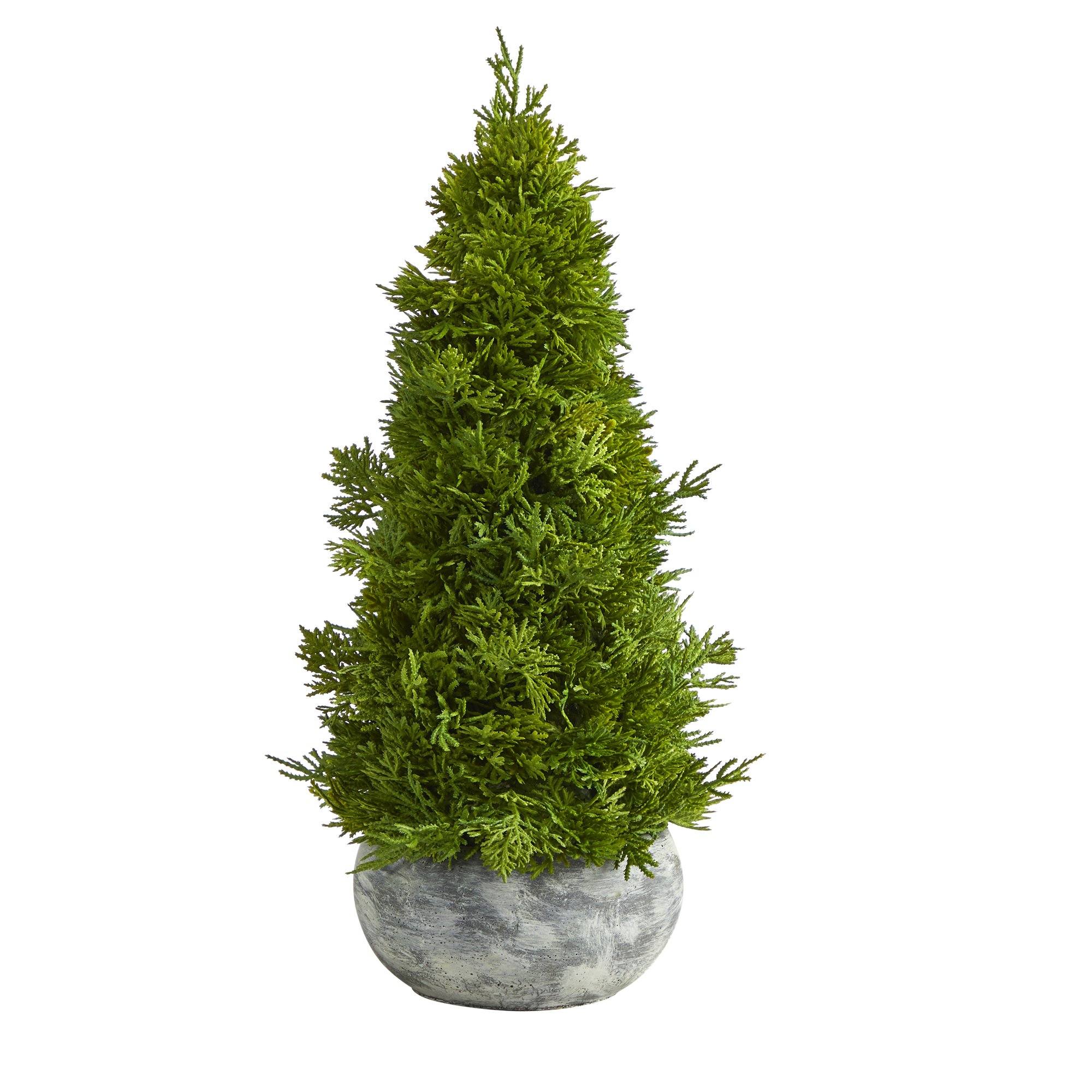 18” Cypress Cone Artificial Christmas Tree in Decorative Planter Secondary image