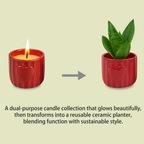 Heart Embossed Ceramic Candle Holder Set – 2-Piece Romantic Candles