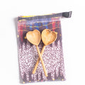 Olive Wood Heart Teaspoon Pair