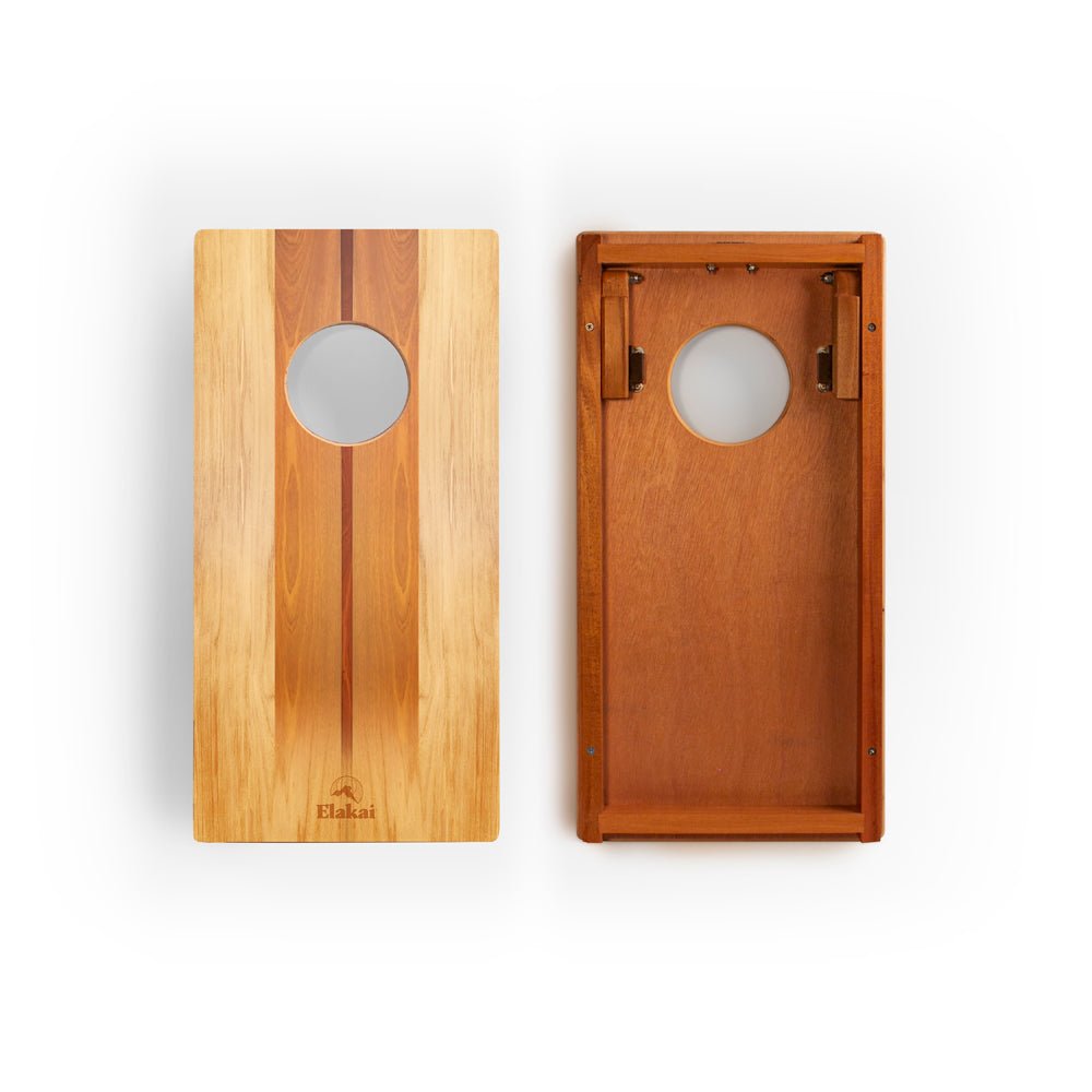 1ft x 2ft Graphic Wood Travel Cornhole Set | Natural Surf Beach Collection Secondary image