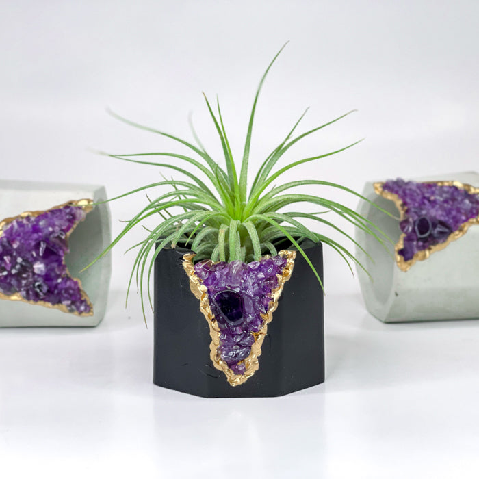 Dark Amethyst Candle Holder
