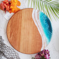 Medium Round Serving Tray Cherry Bali Breeze (Dark Turquoise)