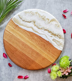 Round Ocean Boards Cherry White Gold Geode