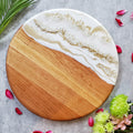 Round Ocean Boards Cherry White Gold Geode