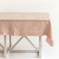 Stone Washed Linen Tablecloth Blush