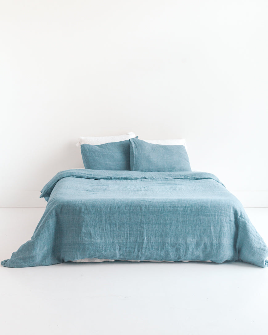 Linen Duvet Cover Set - Denim Blue Main image