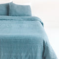 Linen Duvet Cover Set - Denim Blue