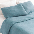 Linen Duvet Cover Set - Denim Blue