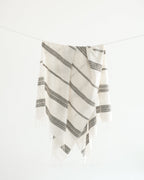 Aden Cotton Bath Towel Natural with Grey