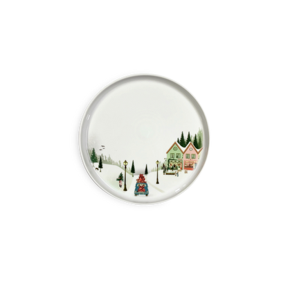 Winter Decor Toulouse Plate 7.75", Set of 4 7.75" diam x 0.5" H - Set of 4