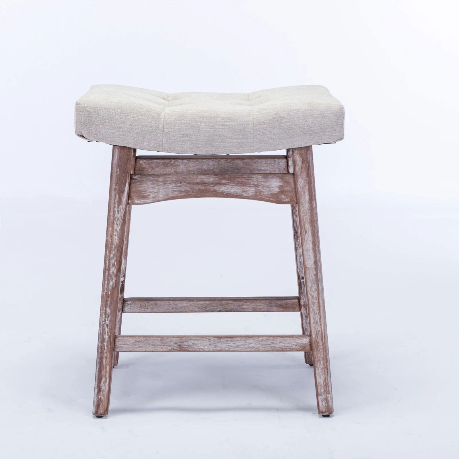 25" Beige Backless Counter Stools - Set of Two Secondary image