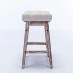 25" Beige Backless Counter Stools - Set of Two