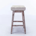 25" Beige Backless Counter Stools - Set of Two