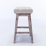 25" Beige Backless Counter Stools - Set of Two