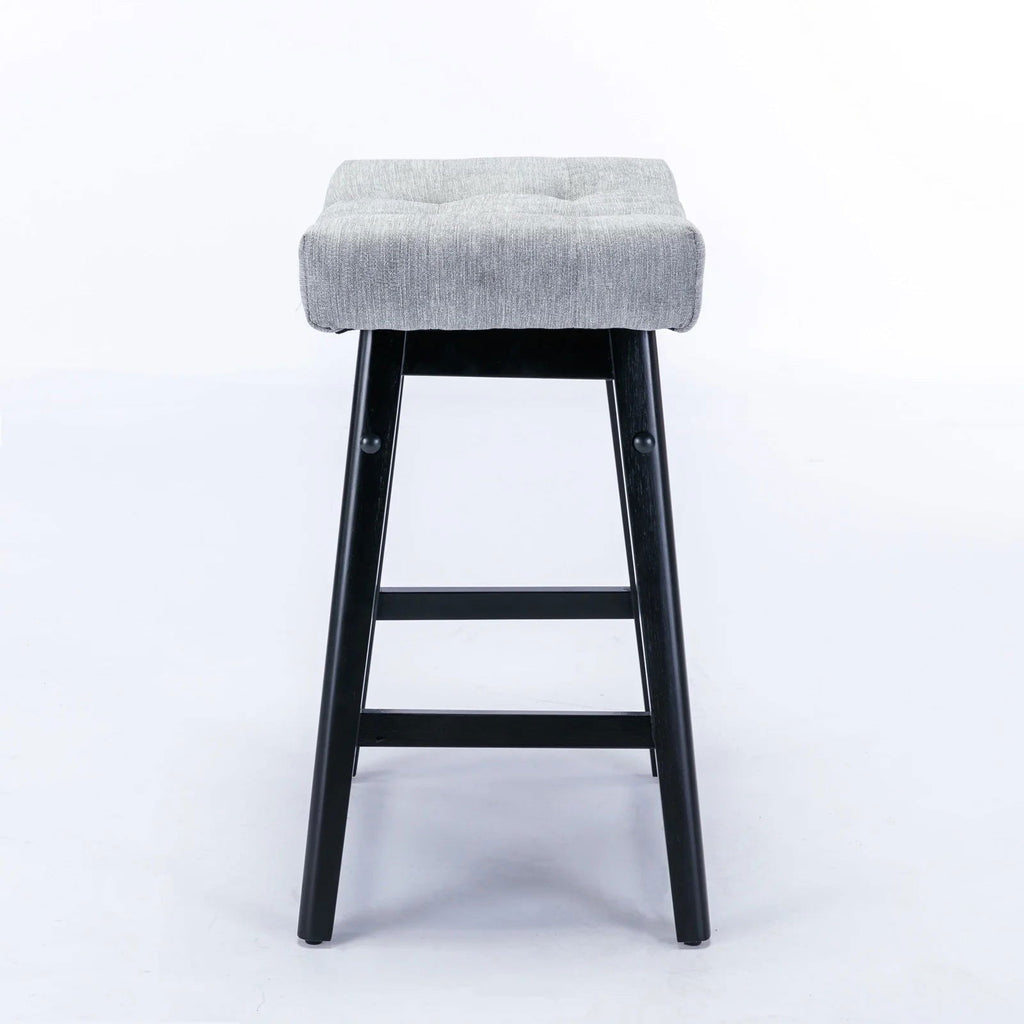 25" Grey Backless Counter Stools - Set of Two