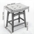 25" Grey Backless Counter Stools - Set of Two