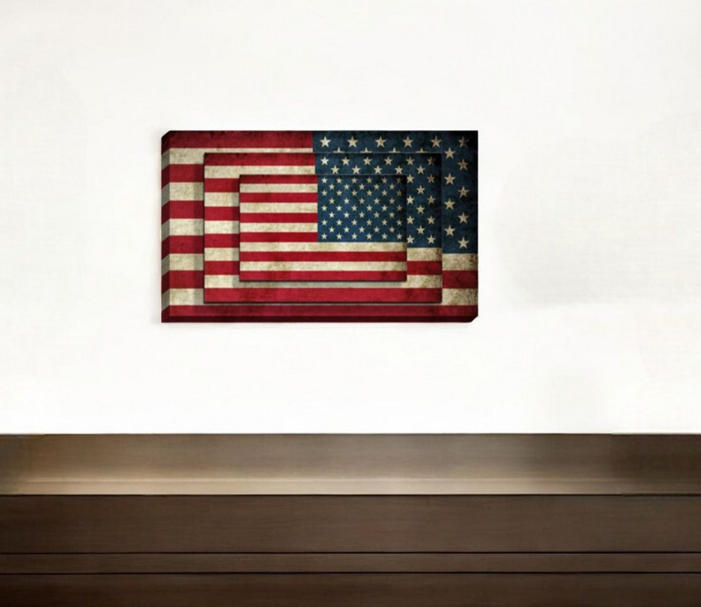 Set Of Four American Flag Print Wall Art Main image