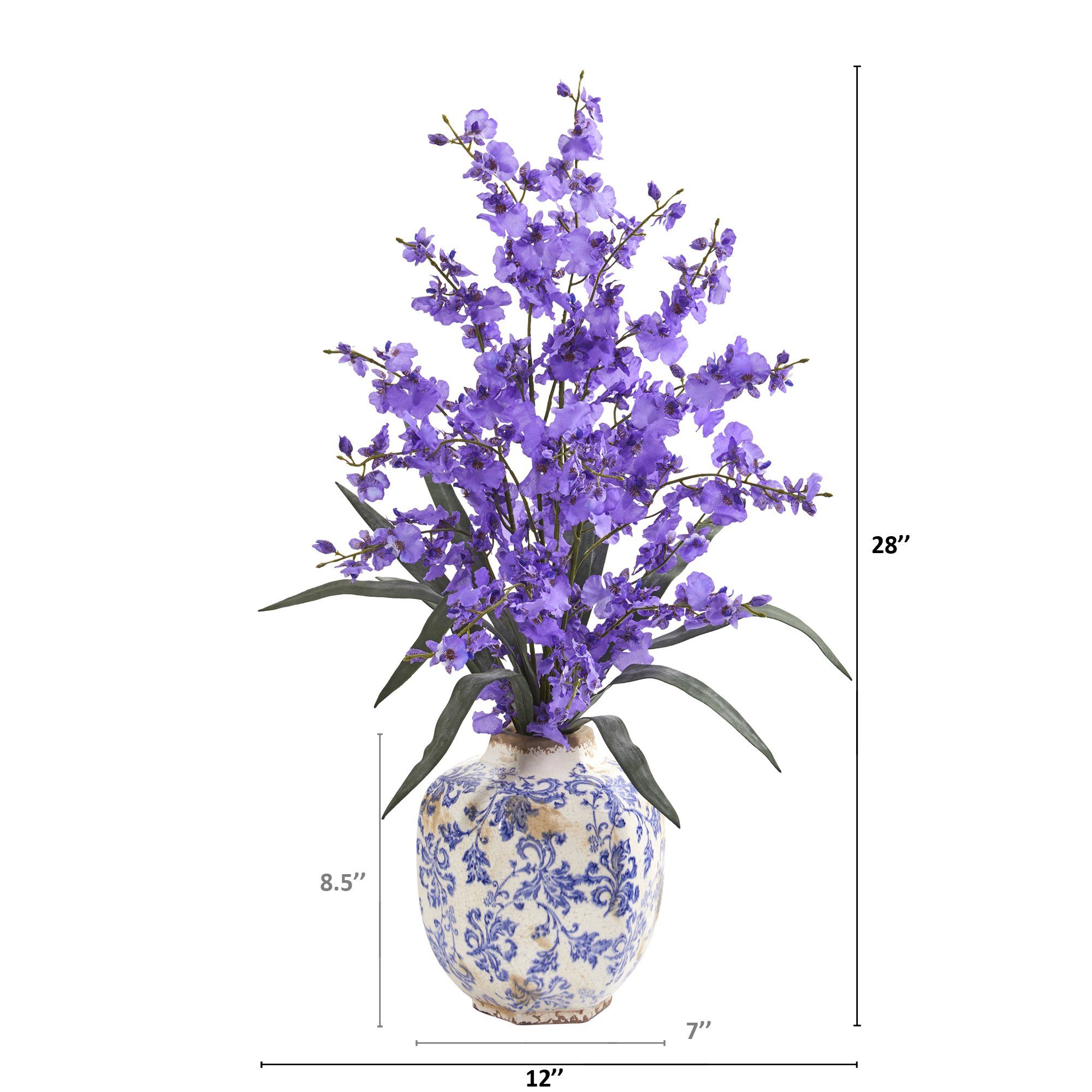 28” Dancing Lady Orchid Artificial Arrangement in Decorative Vase Secondary image