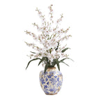28” Dancing Lady Orchid Artificial Arrangement in Decorative Vase White
