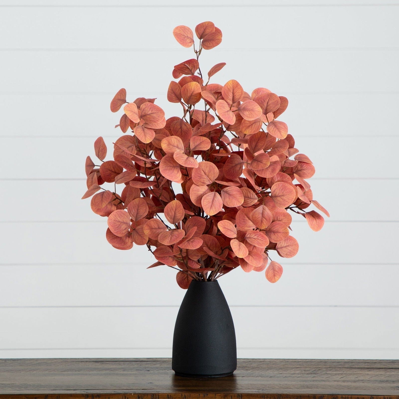 29” Autumn Eucalyptus Artificial Fall Arrangement in Black Vase - Rivour Home