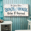 Beach House Sign IV 60x30 inch Extra Large Premium Gallery Wrapped