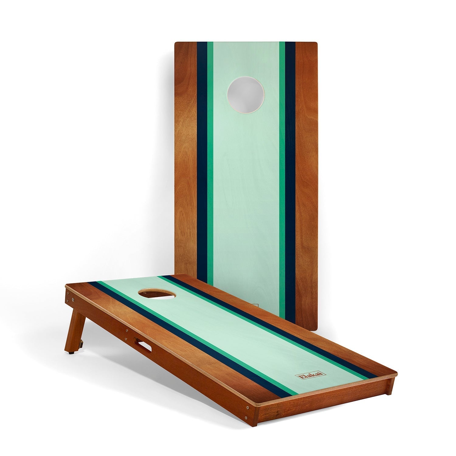 2ft x 4ft Graphic Wood Classic Cornhole Set | Classic Beach Stripes Collection Gidget Main image